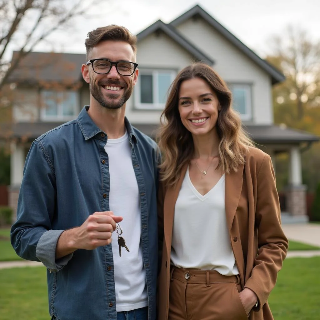 Happy self-employed homeowners
