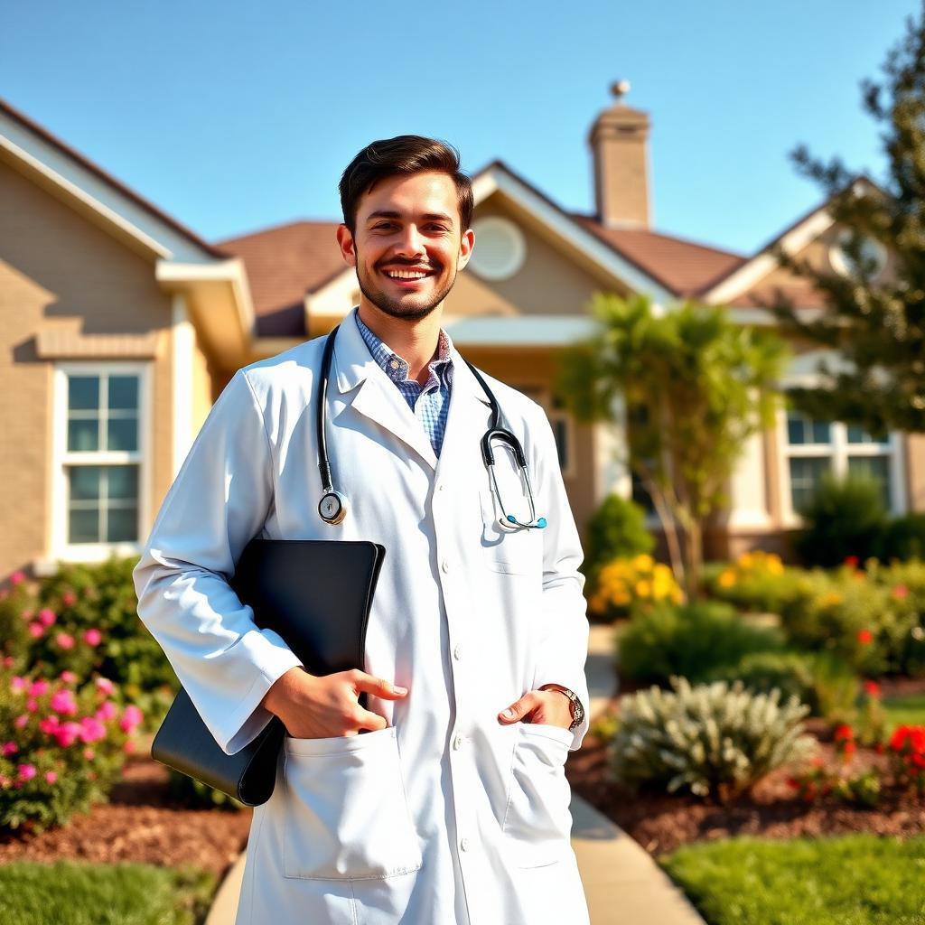 Doctor celebrating new home purchase with doctor loan program