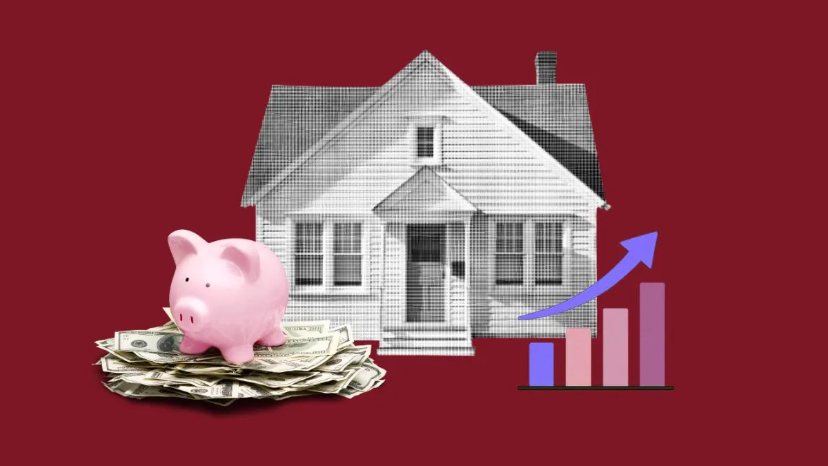 Home equity concept with house model, cash, and financial documents