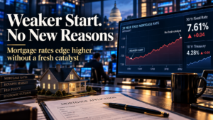 Mortgage rates edge higher to 7.61% despite no fresh market catalyst